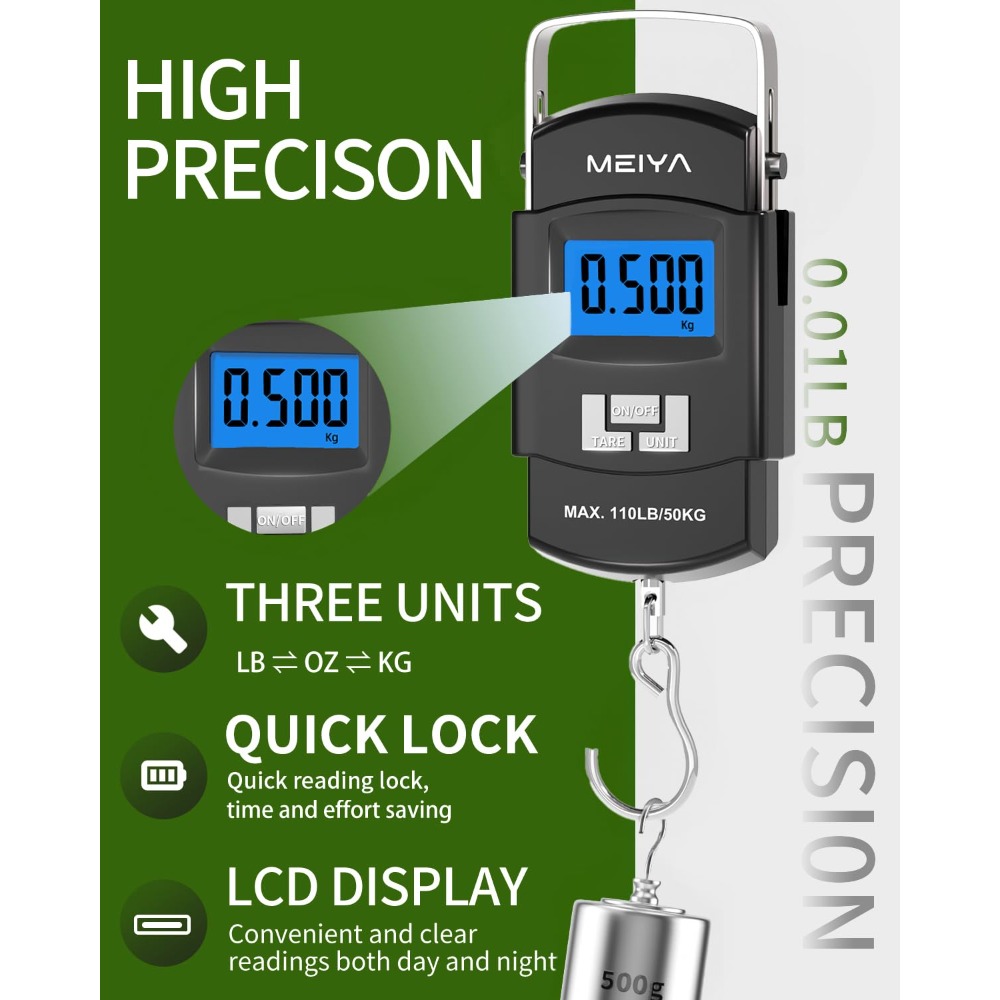 Digital Fishing Scale 110lb/50 - Fishing Hook Stainless Steel のレビューと価格