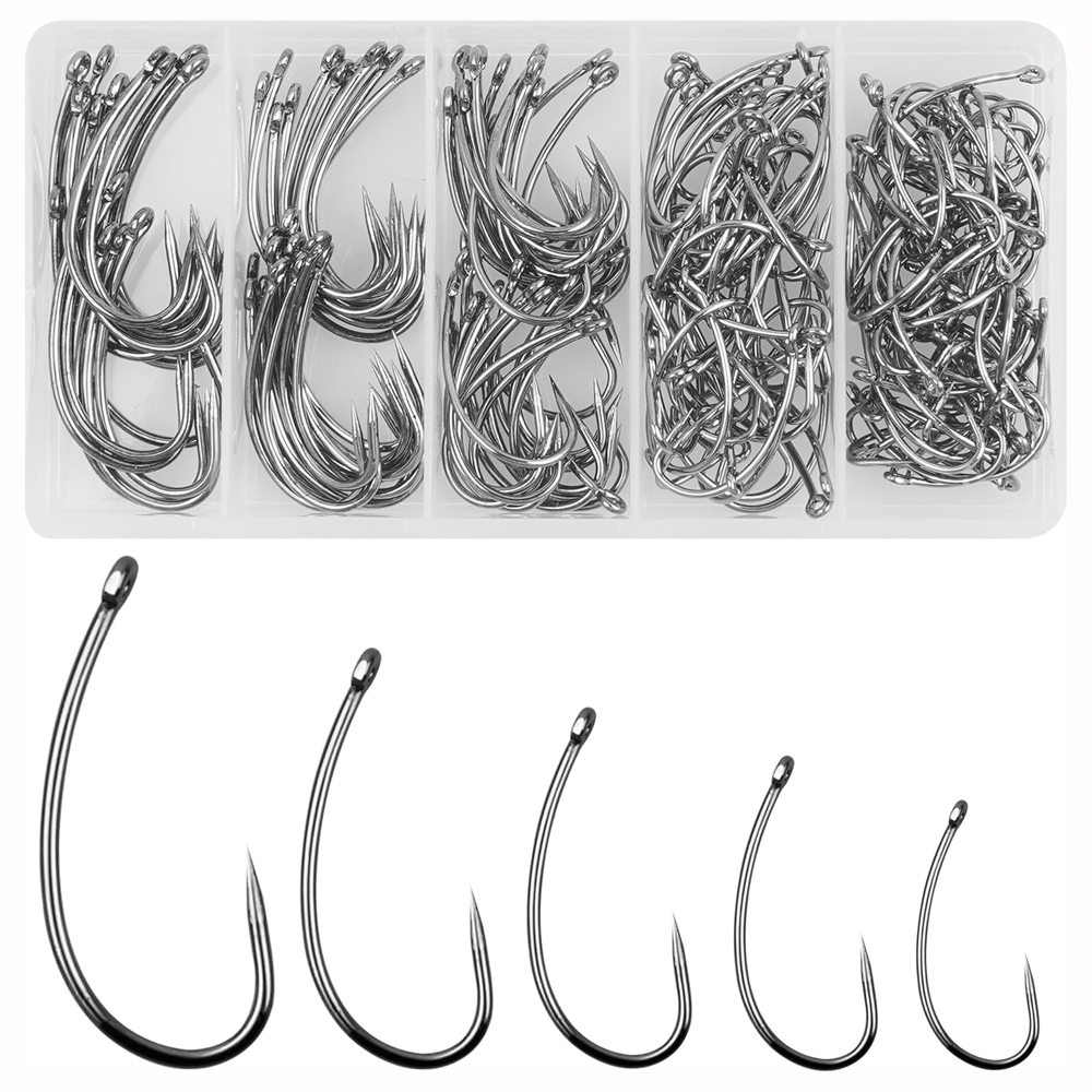 180PCS Barbless Fishing Hooks  - Fishing Hook Circle のレビューと価格