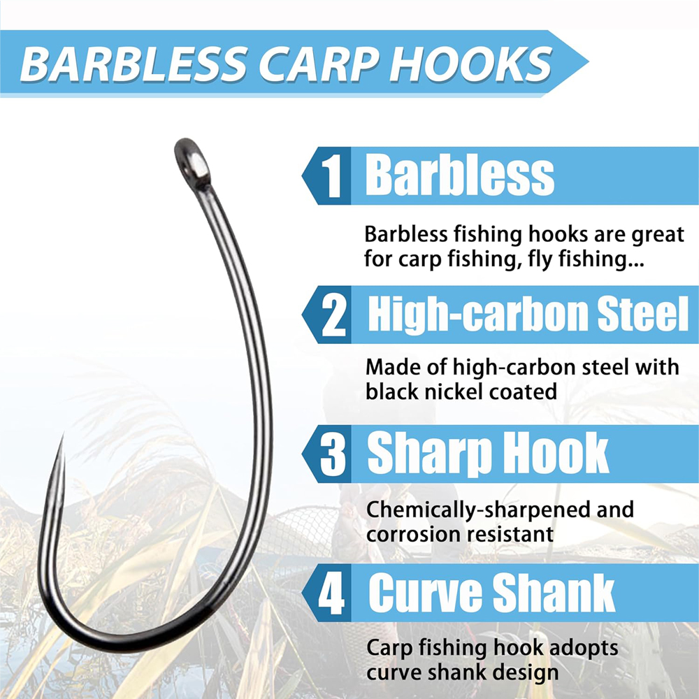 180PCS Barbless Fishing Hooks  - Fishing Hook Circle のレビューと価格