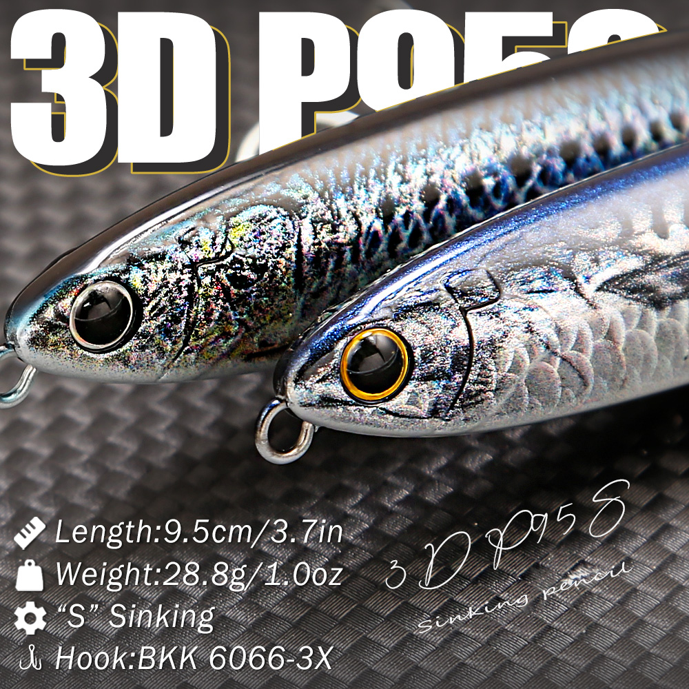 B&U Sinking Pencil Fishing Lur - Fishing Hook Treble のレビューと価格