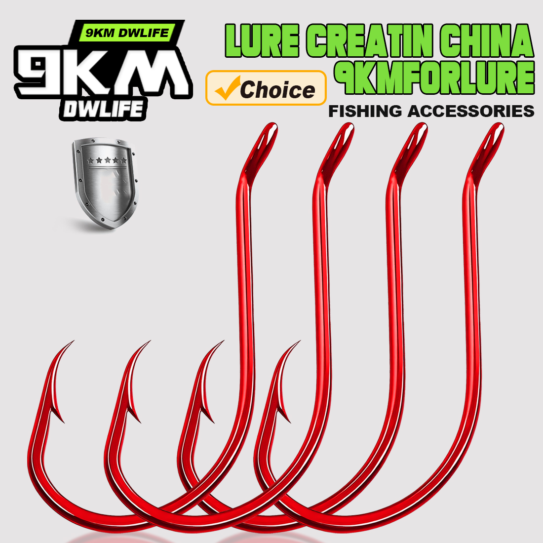 9KM 100Pcs Octopus Hook Red Ex - Fishing Hook Circle のレビューと価格