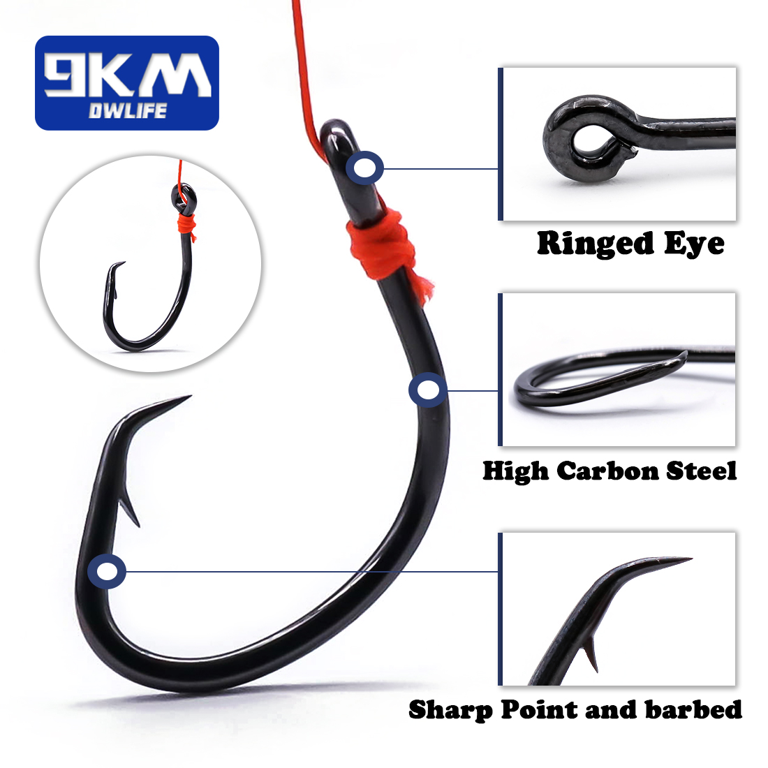 9KM Circle Hooks 25~50Pcs Salt - Fishing Hook Circle のレビューと価格