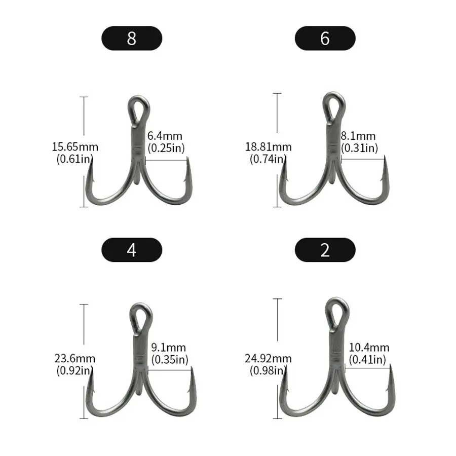 Fishing Treble Hooks High Carb - Fishing Hook Barbless のレビューと価格