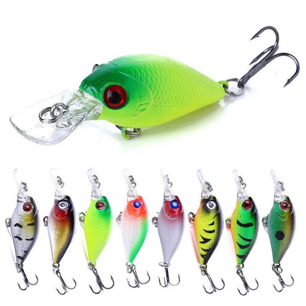 5cm Micro Crankbait Wobbles Je - Fishing Hook Treble のレビューと価格