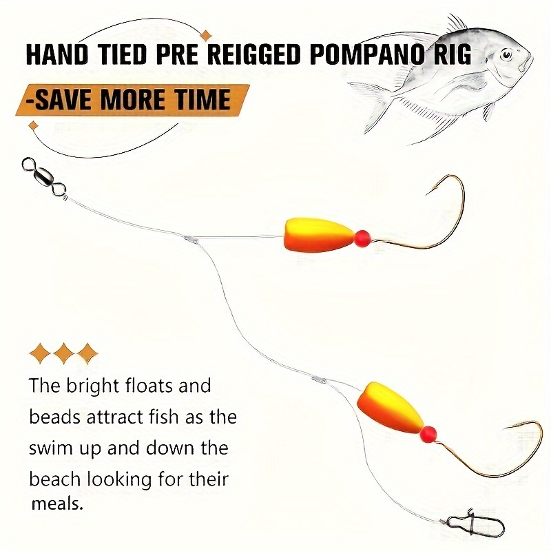 3pcs Pompano Rigs Surf Fishing - Fishing Hook Circle のレビューと価格