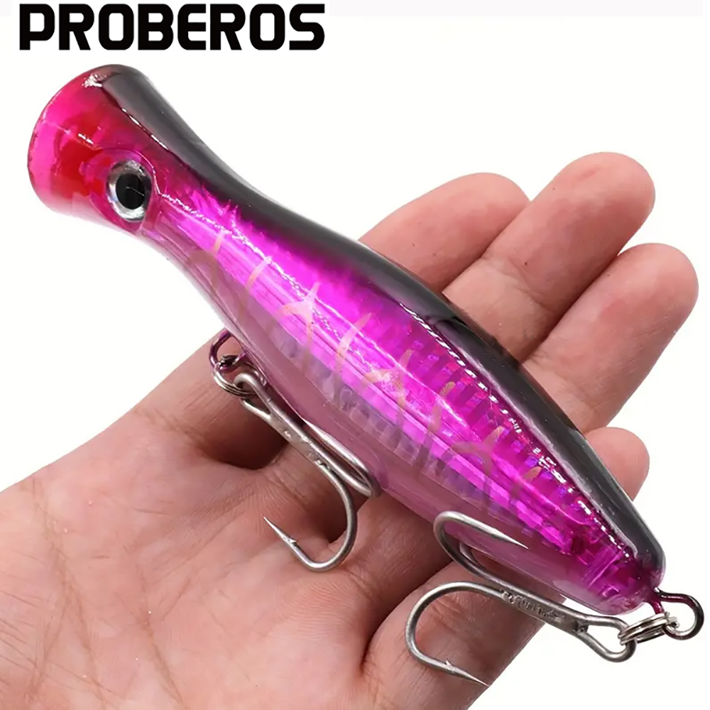 PROBEROS 1pc 13cm 43g Popper F - Fishing Hook Treble のレビューと価格