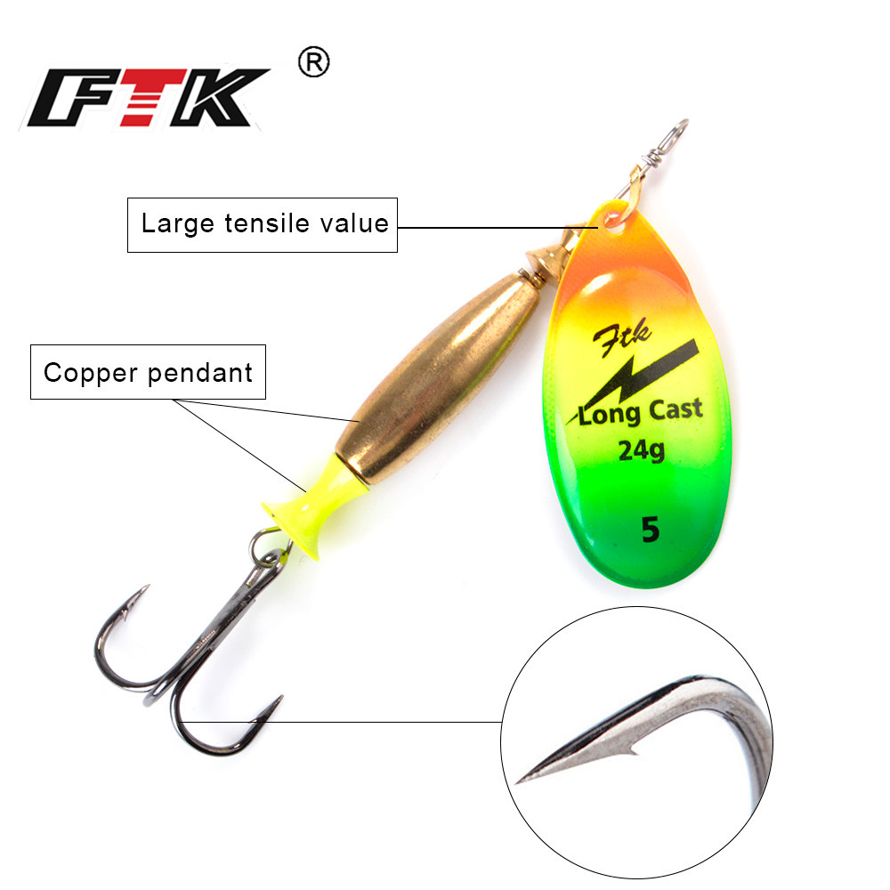 FTK 18g 24g Spinner Bait Hard  - Fishing Hook Treble のレビューと価格