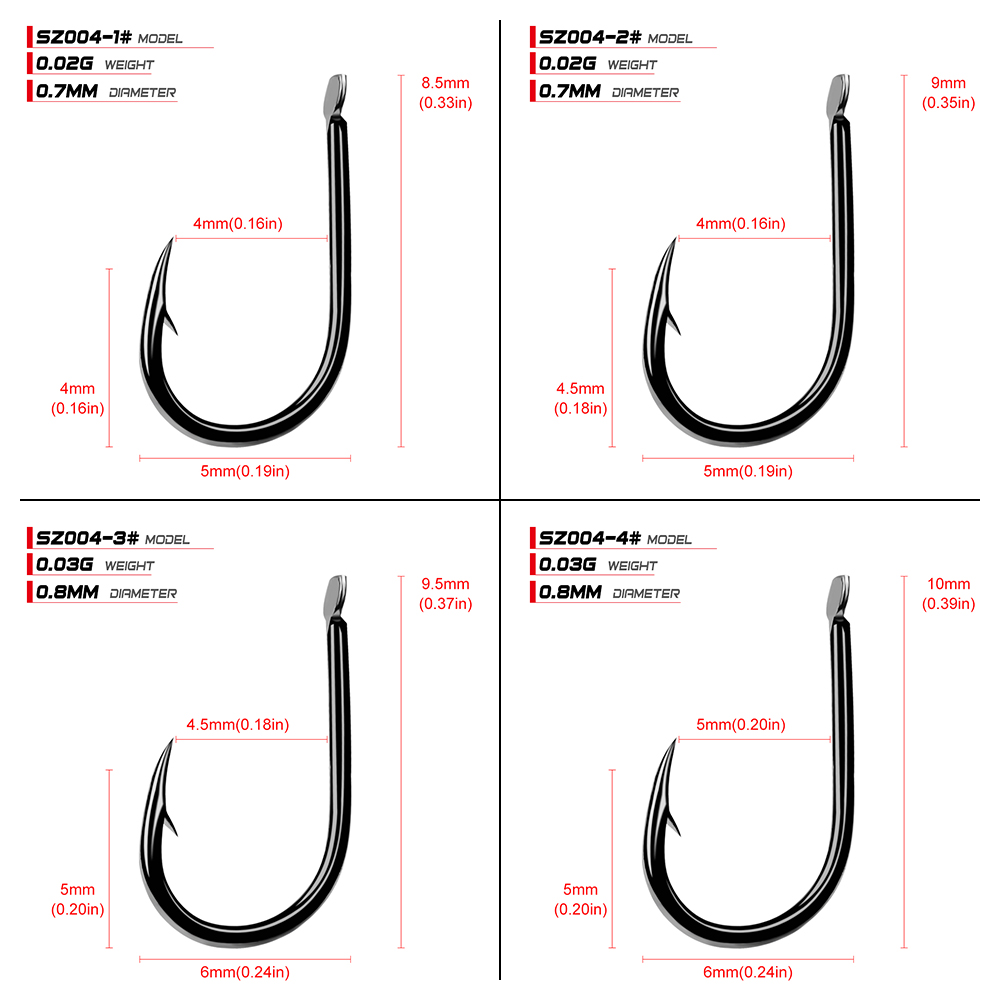 PROBEROS Fishhook 200pcs 1-15# - Fishing Hook Barbless のレビューと価格