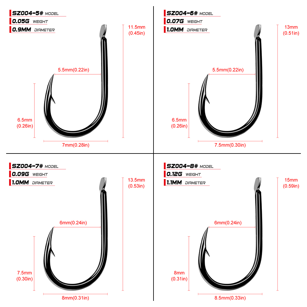 PROBEROS Fishhook 200pcs 1-15# - Fishing Hook Barbless のレビューと価格