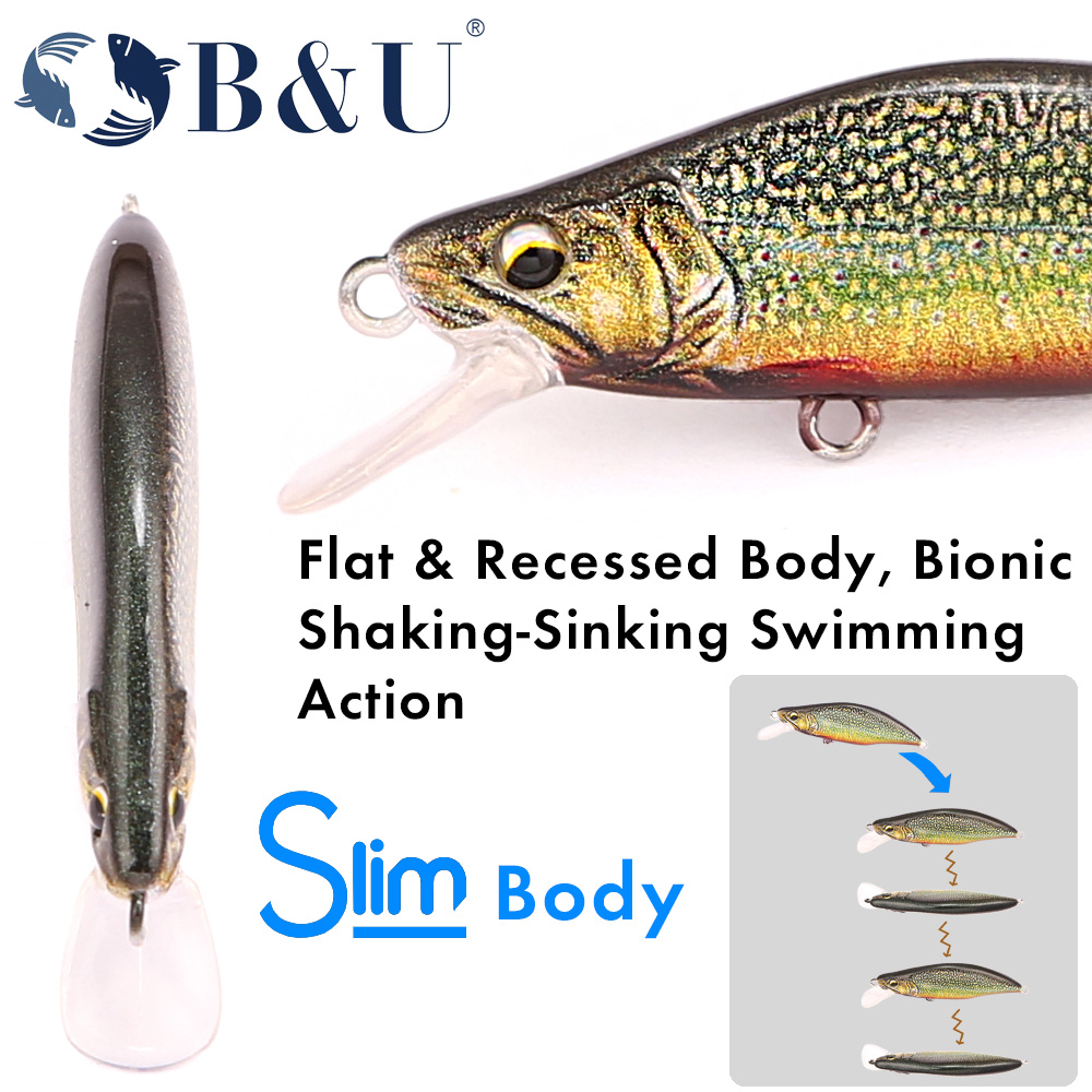 B&U Trout Pattern Hard Bait Si - Fishing Hook Treble のレビューと価格