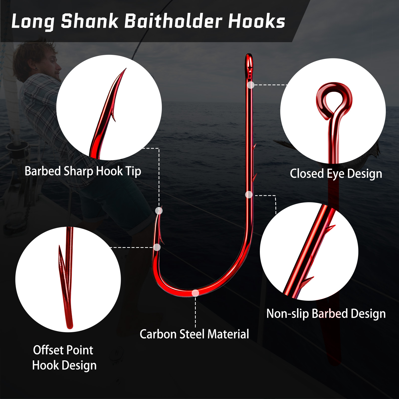 9KM Baitholder Fishing Hooks L - Fishing Hook Circle のレビューと価格