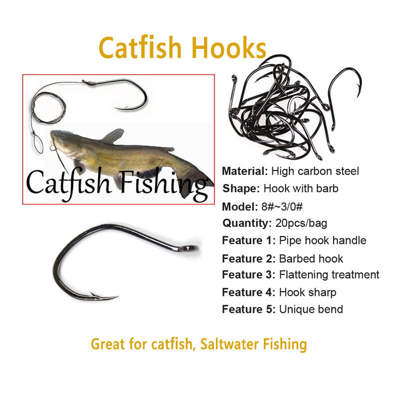 Wifreo 20pcs V Shape Catfish H - Fishing Hook Assortment のレビューと価格