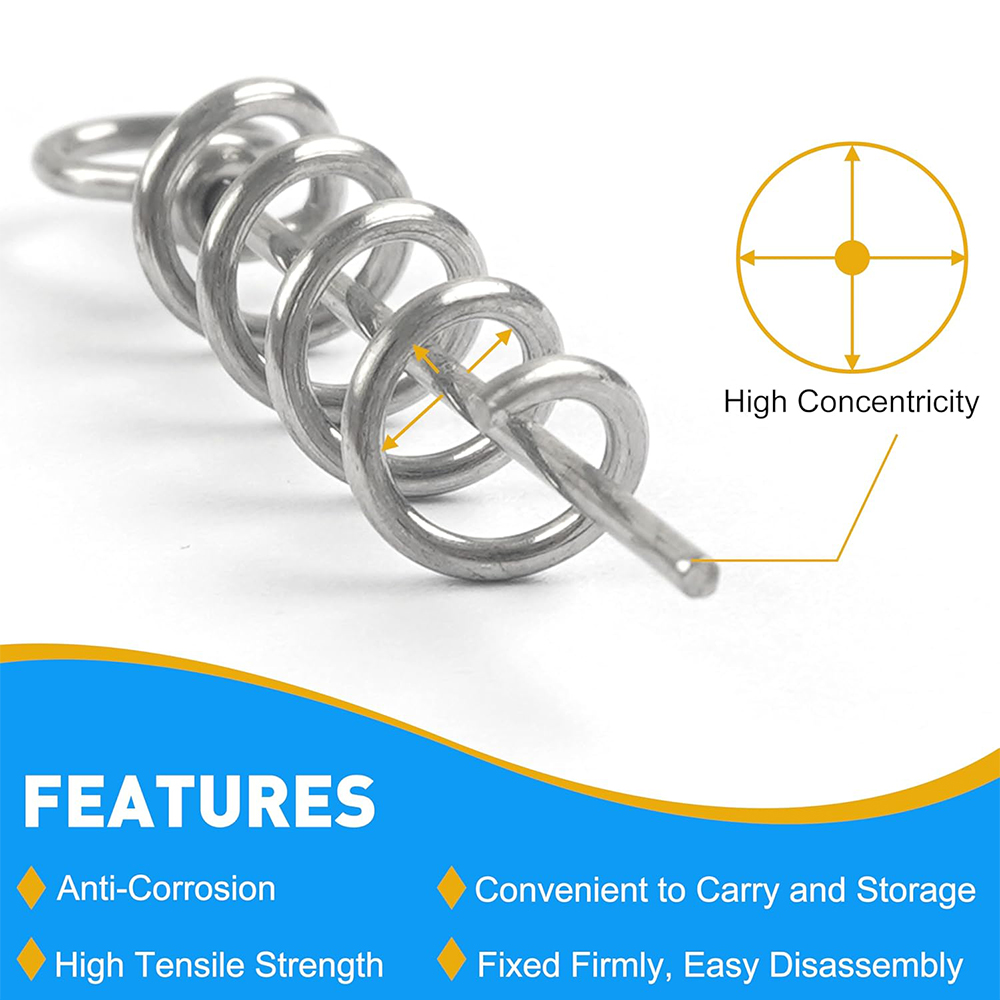 50Pcs Spring Twist Lock Fishin - Fishing Hook Stainless Steel のレビューと価格