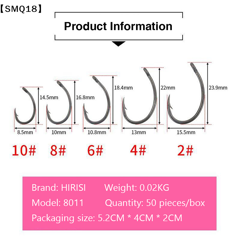 Hirisi 50pcs Boxed  Hooks Barb - Fishing Hook Box のレビューと価格