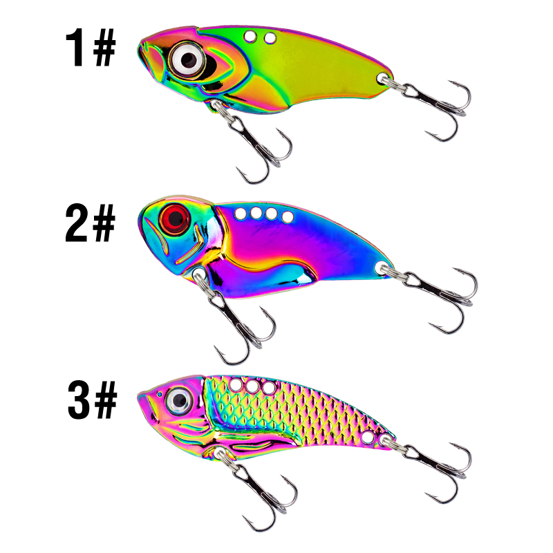 3PCS Metal Colorful VIB Lure 5 - Fishing Hook Treble のレビューと価格