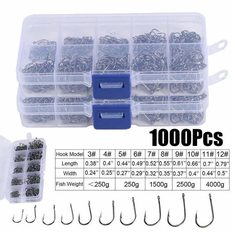 50-1600Pcs/BoxFishing Hooks Ca - Fishing Hook Circle のレビューと価格