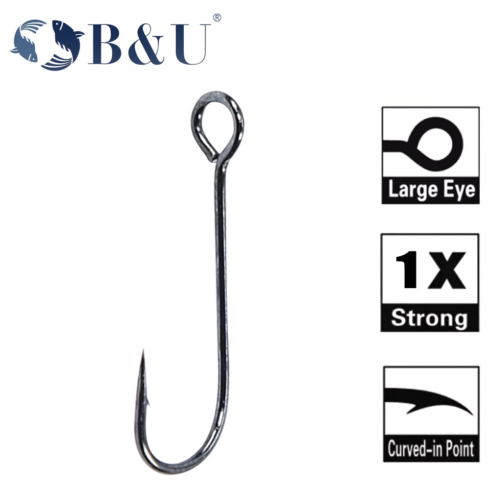 B&U 20pcs Fishing Hook Big Eye - Fishing Hook Barbless のレビューと価格