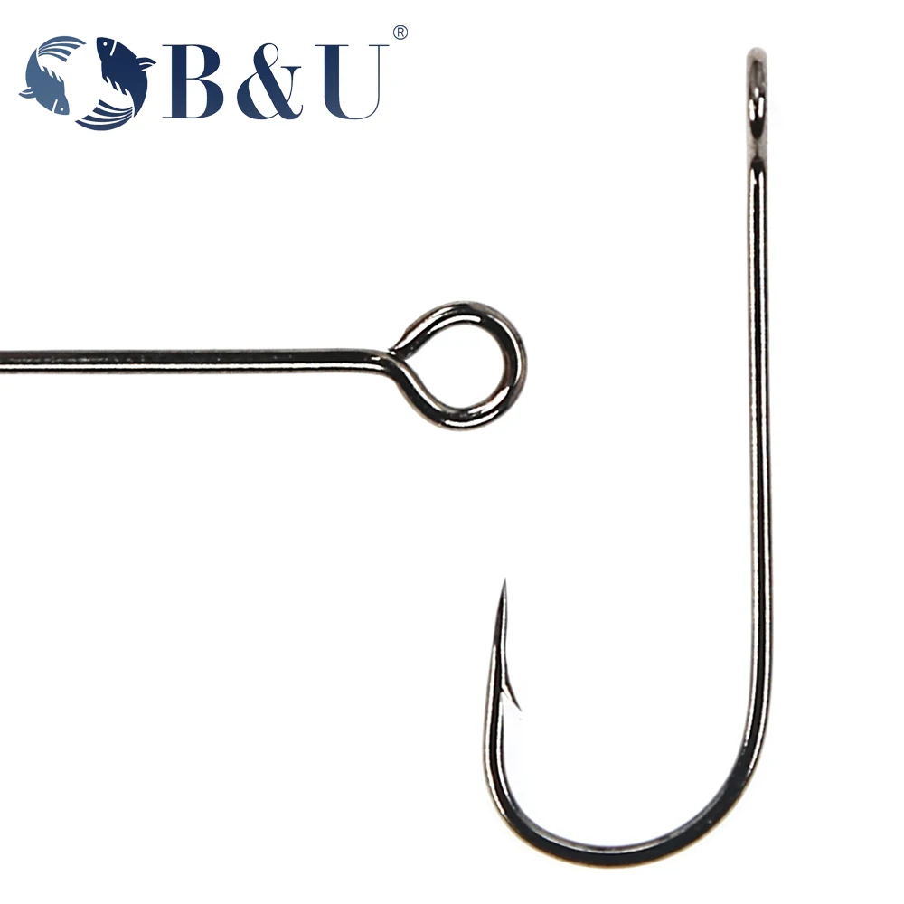B&U 20pcs Fishing Hook Big Eye - Fishing Hook Barbless のレビューと価格