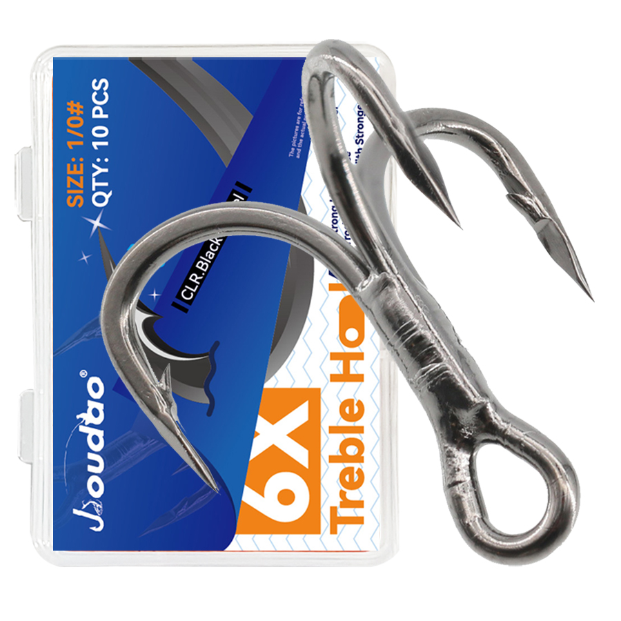 6X Fishing Treble Hooks Black  - Fishing Hook Assortment のレビューと価格