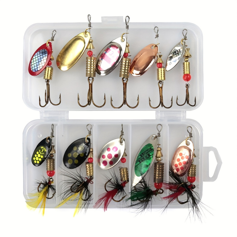 10pcs Feathered Spinner Lure K - Fishing Hook Box のレビューと価格