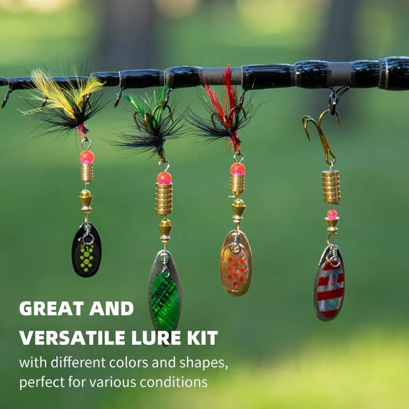 10pcs Feathered Spinner Lure K - Fishing Hook Box のレビューと価格