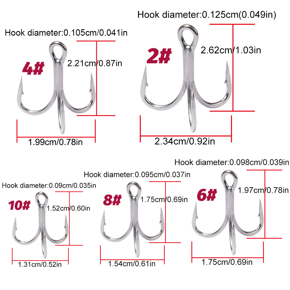 GOBAIT 20PCS Treble Hooks 2#-1 - Fishing Hook Offset のレビューと価格