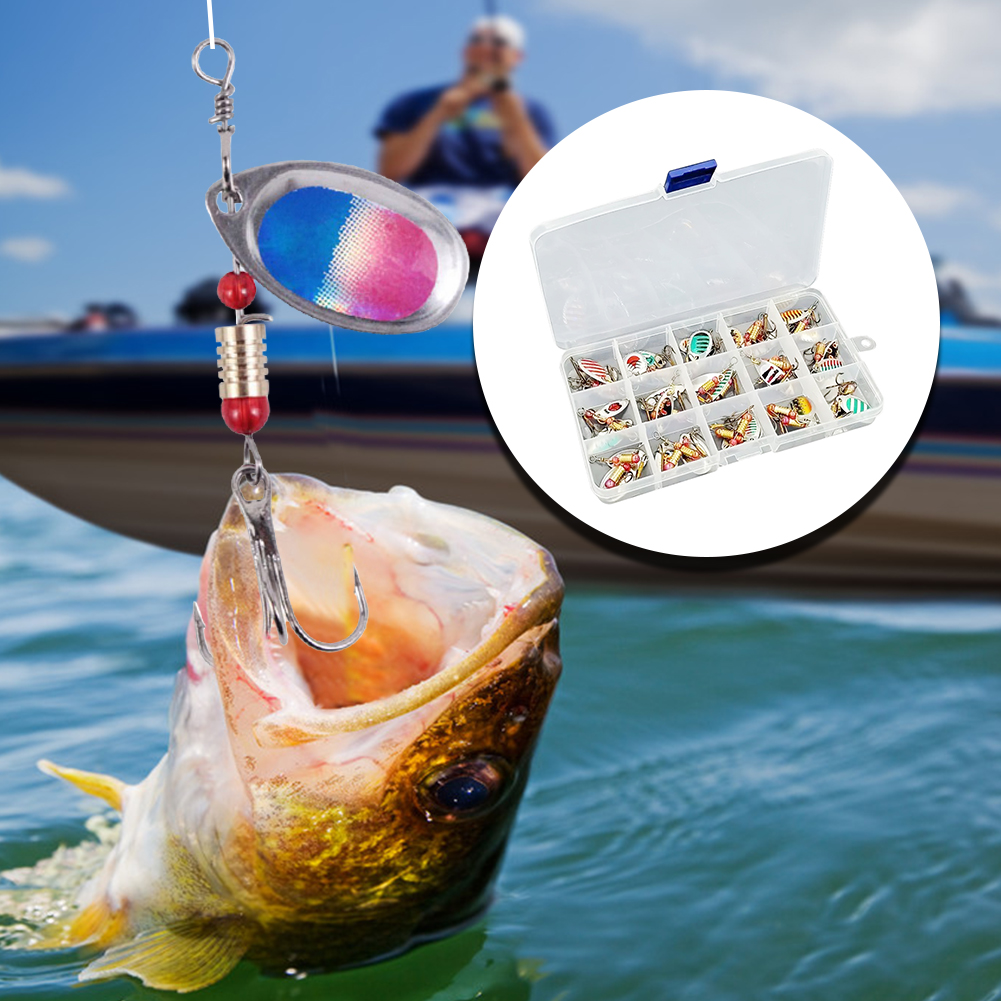 30pcs Metal Spoon Spinner Fish - Fishing Hook Treble のレビューと価格