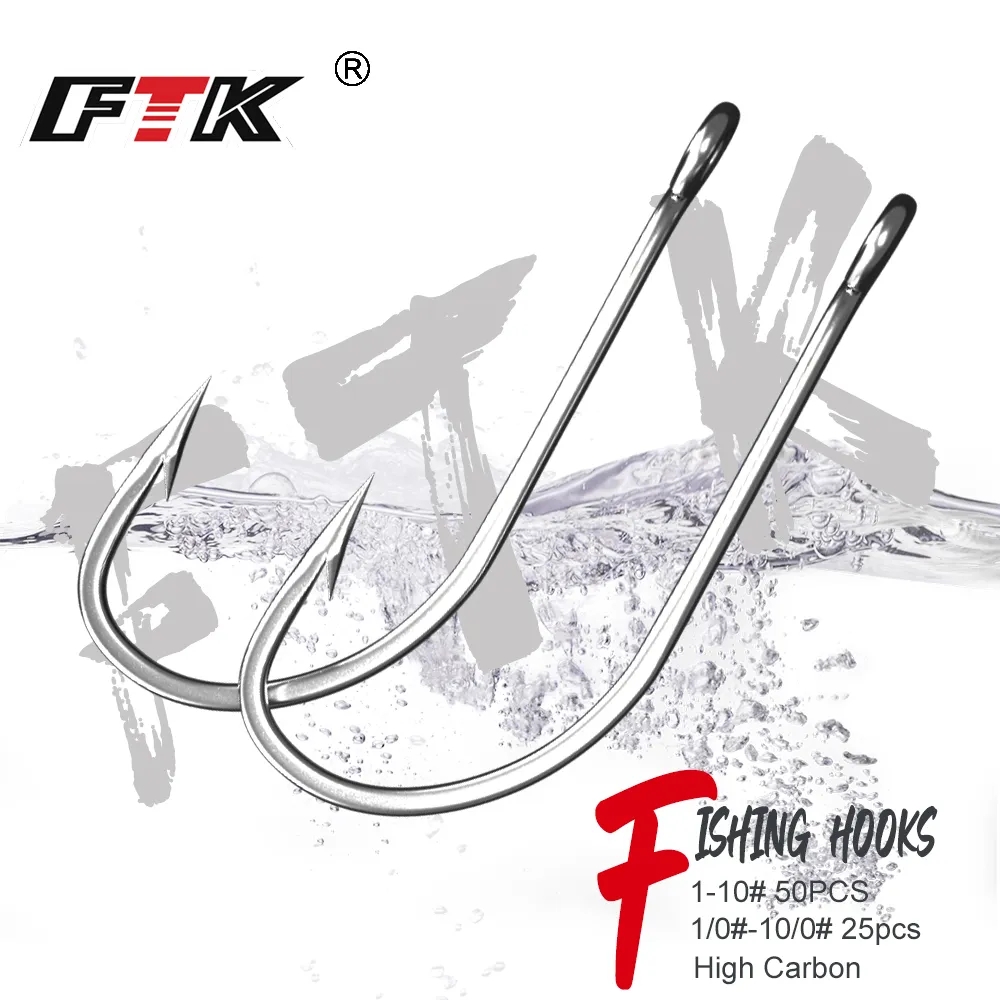 FTK Fishing Hooks 1-10#50PCS 1 - Fishing Hook Offset のレビューと価格
