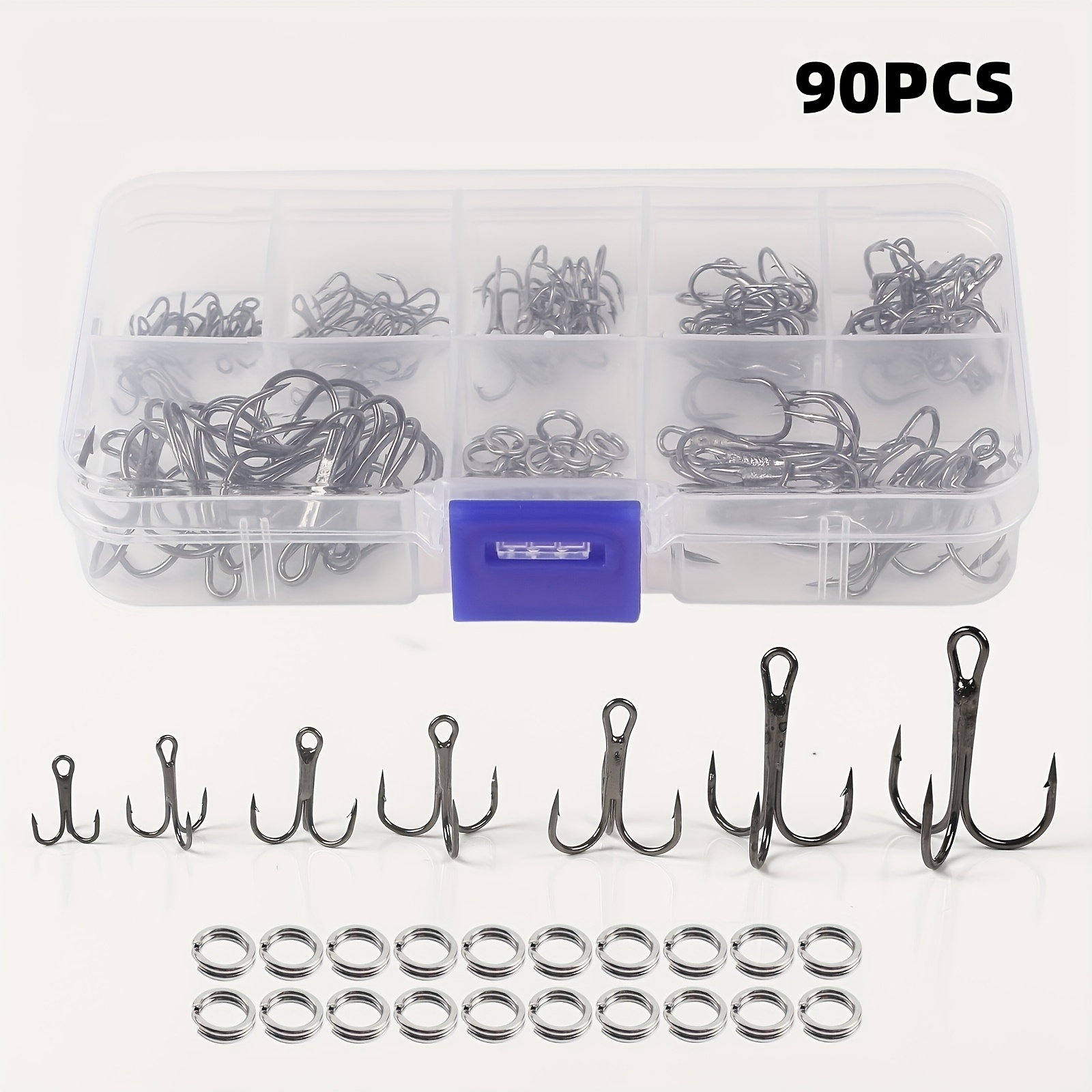 90pcs/set The lure triple-hook - Fishing Hook Assortment のレビューと価格