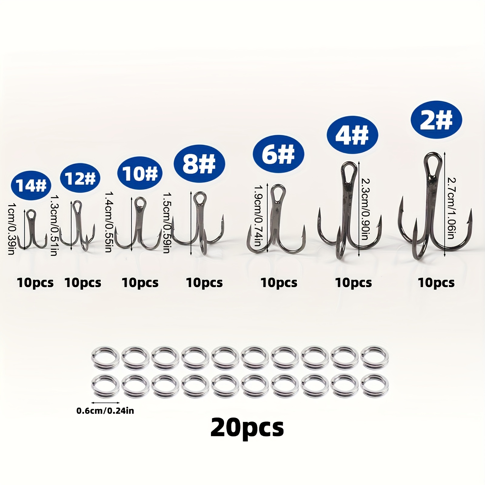 90pcs/set The lure triple-hook - Fishing Hook Assortment のレビューと価格